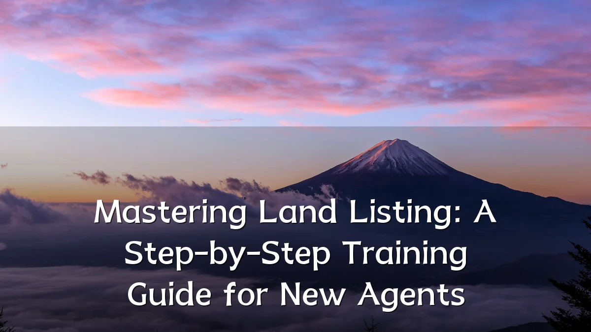 Mastering Land Listing: A Step-by-Step Training Guide for New Agents