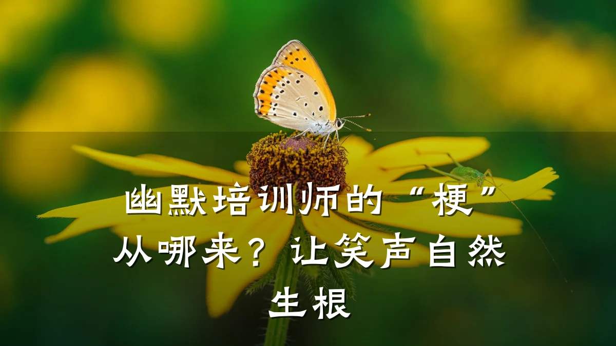 幽默培训师的“梗”从哪来?让笑声自然生根
